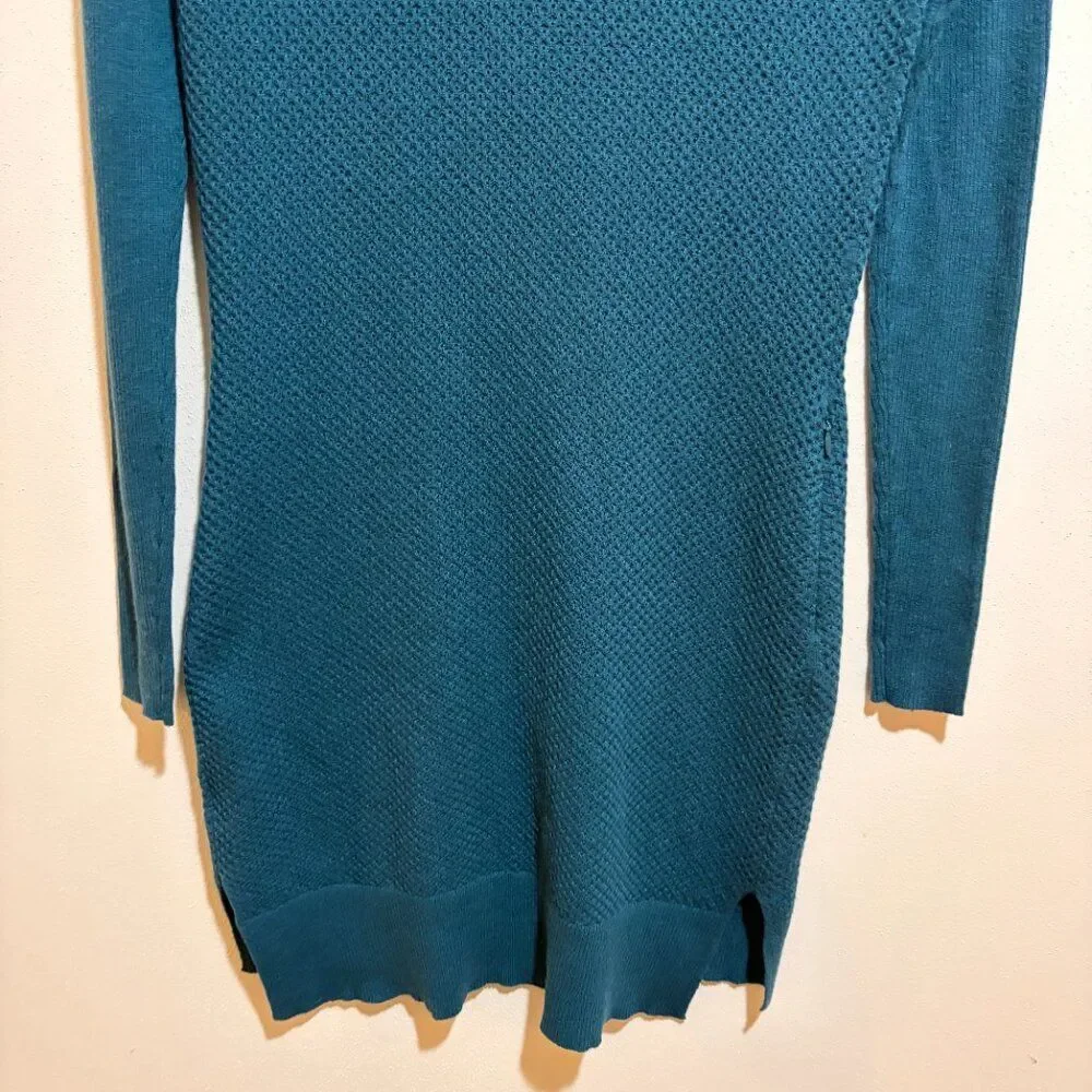 Title Nine Size S Small Woolicious Waffle Sweater Dress Dark Teal Blue - Picture 13 of 13
